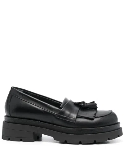 P.a.r.o.s.h Parosh Parosh 45mm Tassel Detail Leather Loafers In Black
