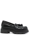 P.a.r.o.s.h Tassel Detail Leather Loafers In Black