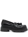 P.a.r.o.s.h Tassel Detail Leather Loafers In Nero