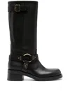 P.a.r.o.s.h 50mm Leather Boots In 黑色