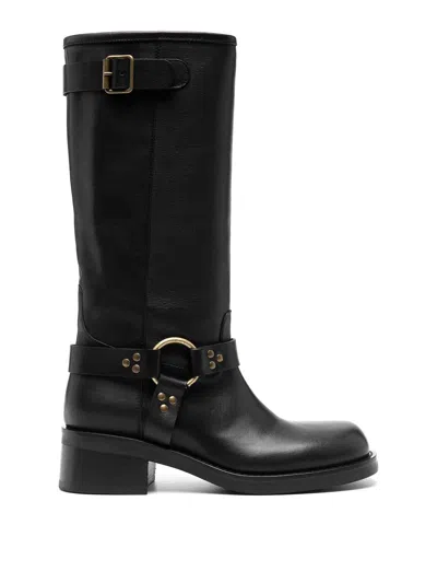 P.a.r.o.s.h 50mm Leather Boots In Negro