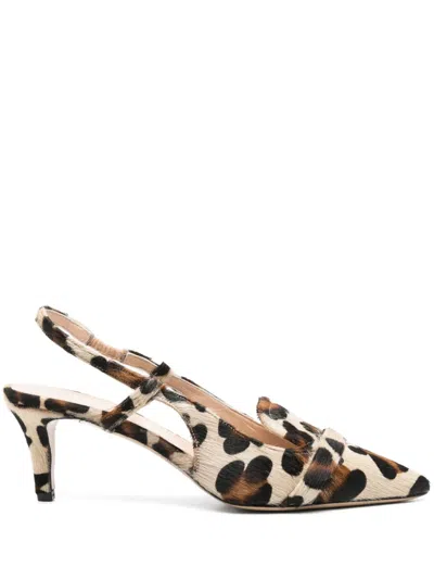P.a.r.o.s.h Parosh 70mm Leopard Print Slingback Pumps In Animal Print