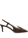 P.a.r.o.s.h 70mm Pointed-toe Slingback Pumps In Brown