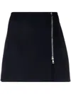 P.a.r.o.s.h A-line High Waist Side Zip Miniskirt In Blue
