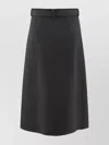 P.a.r.o.s.h A-line Silhouette Belted Waist Side Pocket In Black