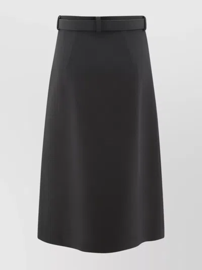 P.a.r.o.s.h A-line Silhouette Belted Waist Side Pocket In Black