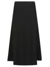 P.a.r.o.s.h . A-line Wool Blend Knit Skirt With Elastic Waist In Black