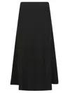 P.a.r.o.s.h . A-line Wool Blend Knit Skirt With Elastic Waist In Black