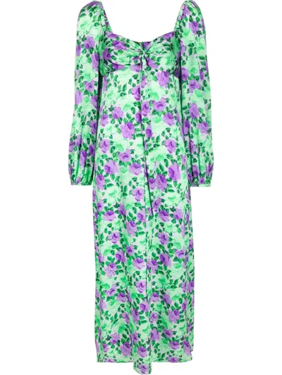 P.a.r.o.s.h Abito Floral Print Dress In Green
