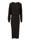 P.a.r.o.s.h Abito Midi In Maglia Dresses Brown In Black