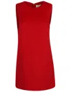 P.a.r.o.s.h Parosh Chic Sleeveless Wool Dress With Zip Closure In Rosso