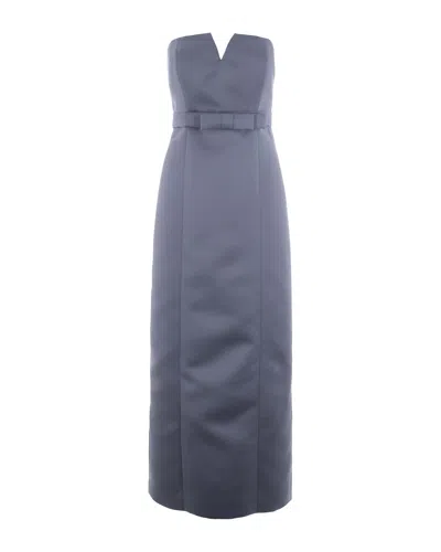 P.a.r.o.s.h Abito Strapless Con Fiocco In Blue