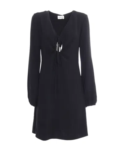 P.a.r.o.s.h Abito V-neck Keyhole Dress In Black