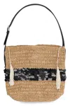 P.a.r.o.s.h Alba Raffia Tote Bag In Beige