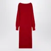 P.a.r.o.s.h . Red Wool And Cashmere Midi Dress In Red