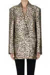 P.a.r.o.s.h Animal Print Blazer In Gold