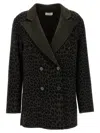P.a.r.o.s.h Dark Green Animal Print Blazer