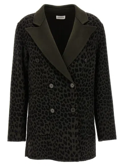 P.A.R.O.S.H P.A.R.O.S.H. ANIMAL PRINT DOUBLE-BREASTED BLAZER