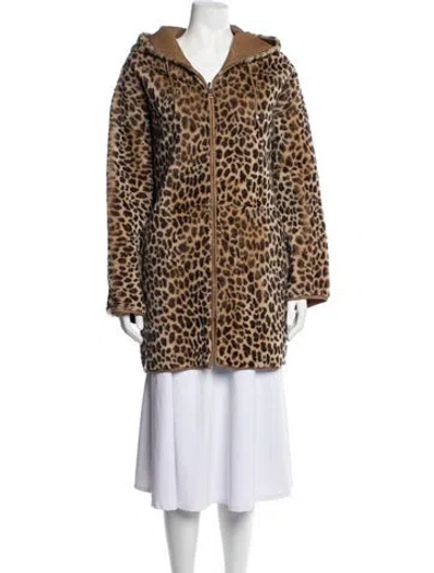 Pre-owned P.a.r.o.s.h Animal Print Jacket In Brown