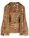 P.a.r.o.s.h . Animlier Silk Blouse In Brown