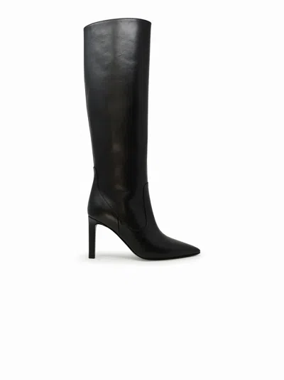 P.A.R.O.S.H ANSHOE BLACK LEATHER BOOTS