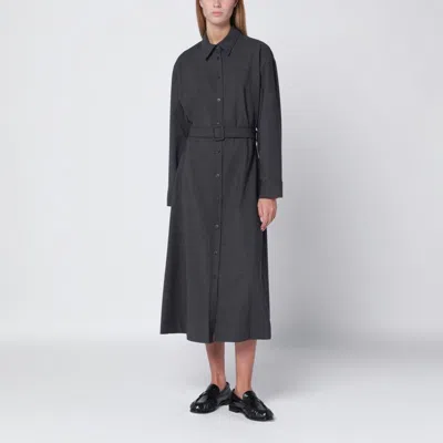 P.A.R.O.S.H P.A.R.O.S.H. ANTHRACITE GREY BELTED SHIRT DRESS