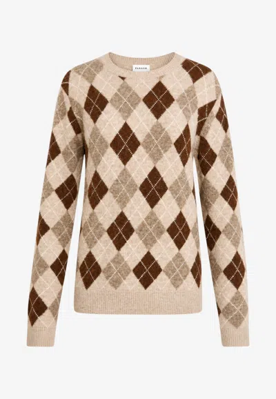 P.A.R.O.S.H ARGYLE ALPACA BLEND SWEATER