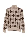 P.a.r.o.s.h Argyle-knit Roll-neck Sweater In Multi