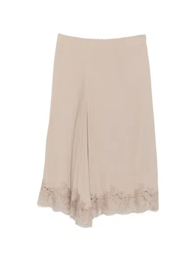 P.a.r.o.s.h Arnia Midi Skirt In Brown
