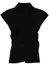 P.a.r.o.s.h Asymmetric-hem Blouse In Black