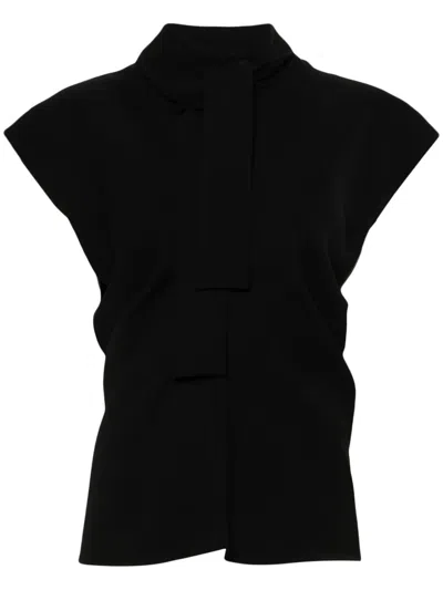 P.a.r.o.s.h Asymmetric-hem Blouse In Black
