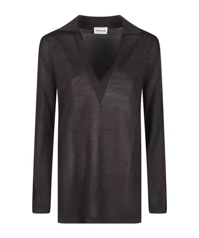 P.a.r.o.s.h Babygirl V Neck Sweater In Brown