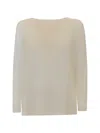P.a.r.o.s.h Parosh Babylon Ivory Linen/viscose Sweater In Ivory