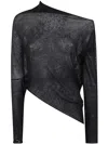 P.a.r.o.s.h Asymmetrical Sweater Knitwear Black In Black