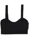 P.a.r.o.s.h Stretchy Bralette With Soft Fabric And Ribbed Hem In Black