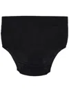 P.a.r.o.s.h Stretch Waistband Ribbed Trim Shorts In Black