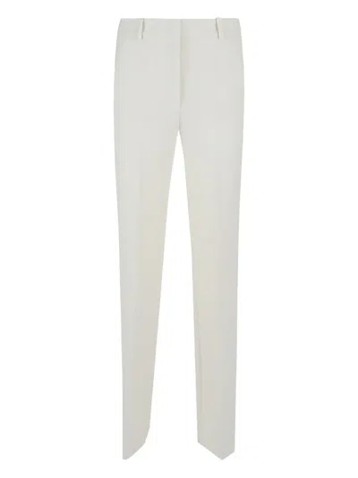 P.a.r.o.s.h Parosh Tailored Linen Trousers With Straight Leg Silhouette In White