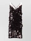 P.a.r.o.s.h Backless Sequin Sleeveless Dress With Spaghetti Straps In Brown