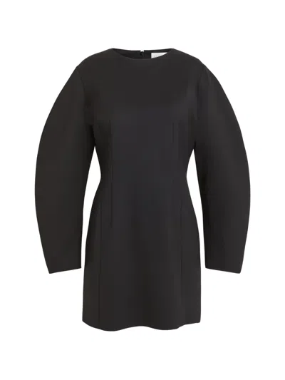 P.a.r.o.s.h Balloon-sleeve Mini Dress In Black