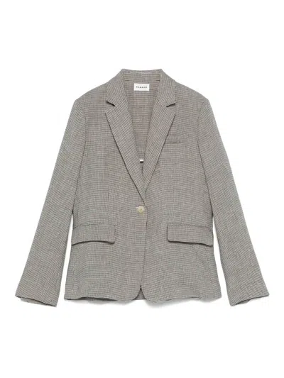 P.a.r.o.s.h Bambu Houndstooth-pattern Blazer In Black