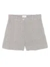 P.a.r.o.s.h Parosh Checked Linen Bambu Shorts With Belt Loops In Nude