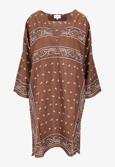 P.a.r.o.s.h Paisley-print V-neck Dress In Brown