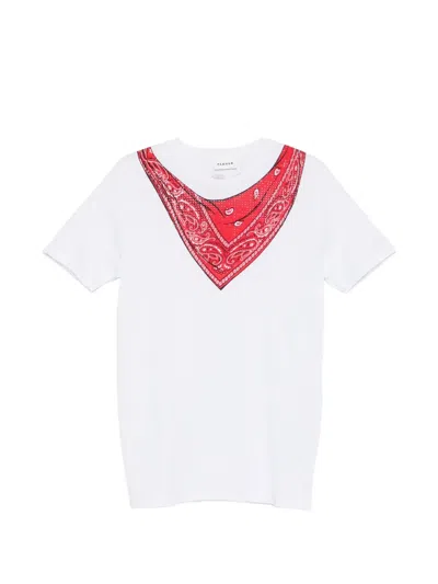 P.a.r.o.s.h Bandana V-neck T-shirt In White