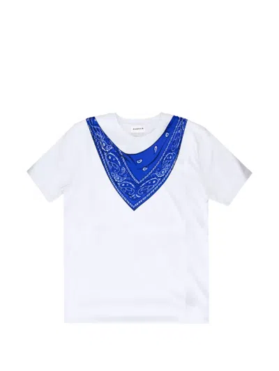 P.a.r.o.s.h White Crew Neck Printed T-shirt In Yellow