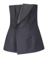 P.a.r.o.s.h Double-breasted Strapless Top In Black