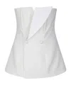 P.a.r.o.s.h Double-breasted Strapless Top In White