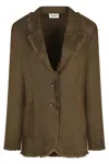 P.a.r.o.s.h Parosh Beach Linen Jacket In Brown