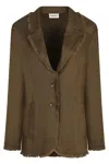 P.a.r.o.s.h Parosh Beach Linen Jacket In Brown