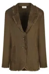 P.a.r.o.s.h Parosh Beach Linen Jacket In Brown