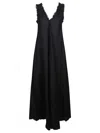 P.a.r.o.s.h Parosh Fringe Edge Maxi Dress In Nero